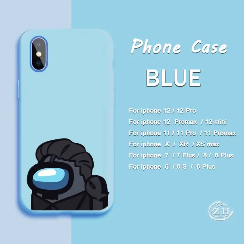 

TOP Games Among Us Phone Case Blue For Iphone 12 11 PRO MAX X XS XR 6S 7 8 PLUS SE Cases Cover
