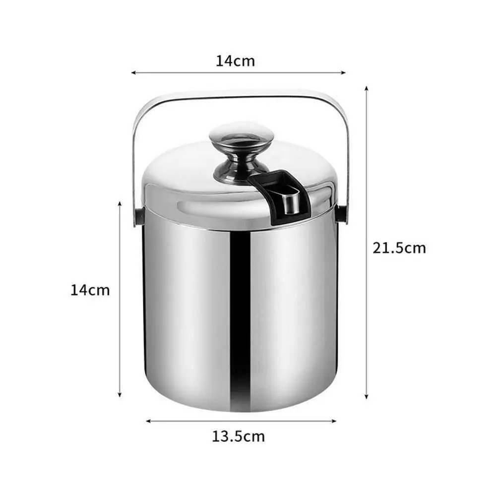 4 In 1 Double-wall Stainless Steel Insulated Chilling Ice Bucket With Lid Tong Handle Carnival Party Summer Supplies | Дом и сад