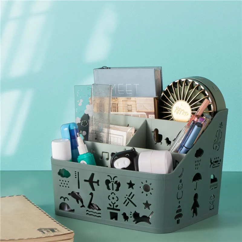 

Makeup Organizer Shelves Cosmetic Plastic Container Desk Organizer Accessories Multi-Layer Cartoon Storage Box Bathroom Storage