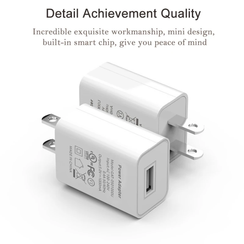Портативное Сетевое зарядное устройство с одним портом USB 5 В 1 А|Зарядные