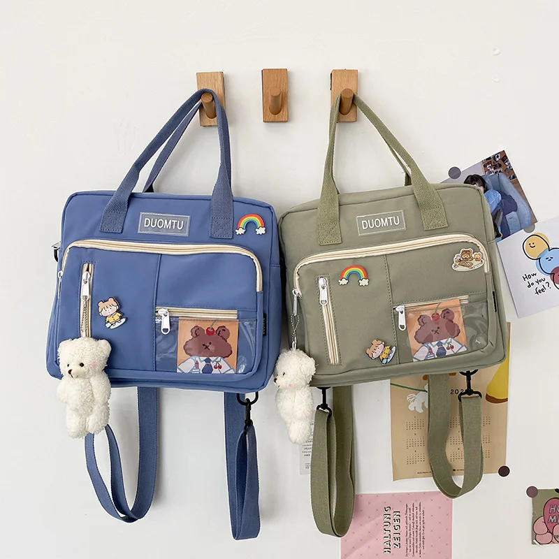 

College Backpack Lovely Girl Student Messenger Bag Women's Versatile Shoulder Bag Messenger Bag Ladies High Capacity Tote Bag