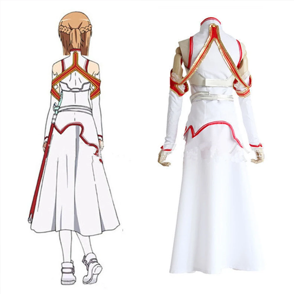Костюм для косплея Asuna Yuuki из мастера меча костюм униформа на Хэллоуин боевой Сан
