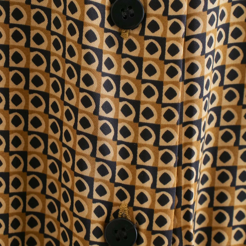 Женское мини-платье с геометрическим принтом ZA платье отложным воротником и