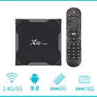 X96 MAX Android 9,0 ТВ-приставка 4 Гб ОЗУ 64 Гб ПЗУ потоковый медиаплеер голосовой пульт дистанционного управления S905X2 2,4G 5,8G двойной WiFi 4K ТВ-приставка