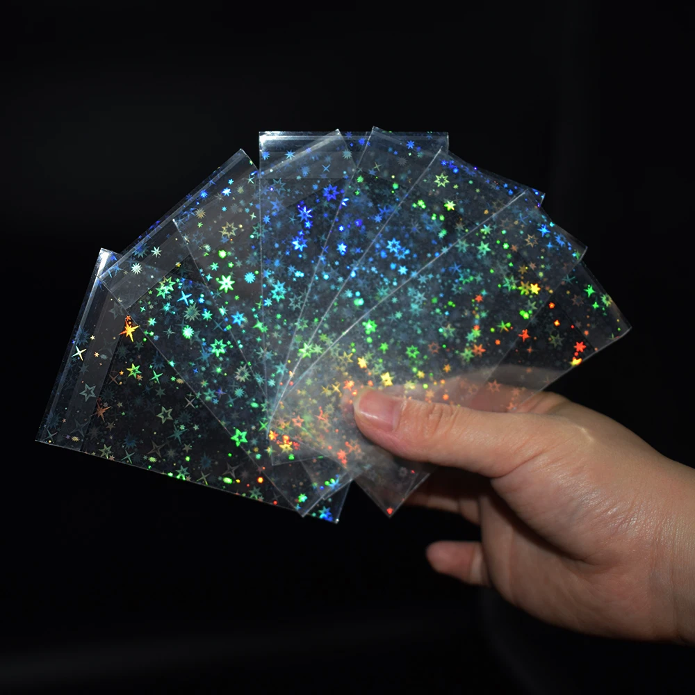 100pcs/lot 57x87mm Star Small Cards Transparent Laser Clear Sleeves Korea Idol Photo Protector Trading Shield Cover | Спорт и