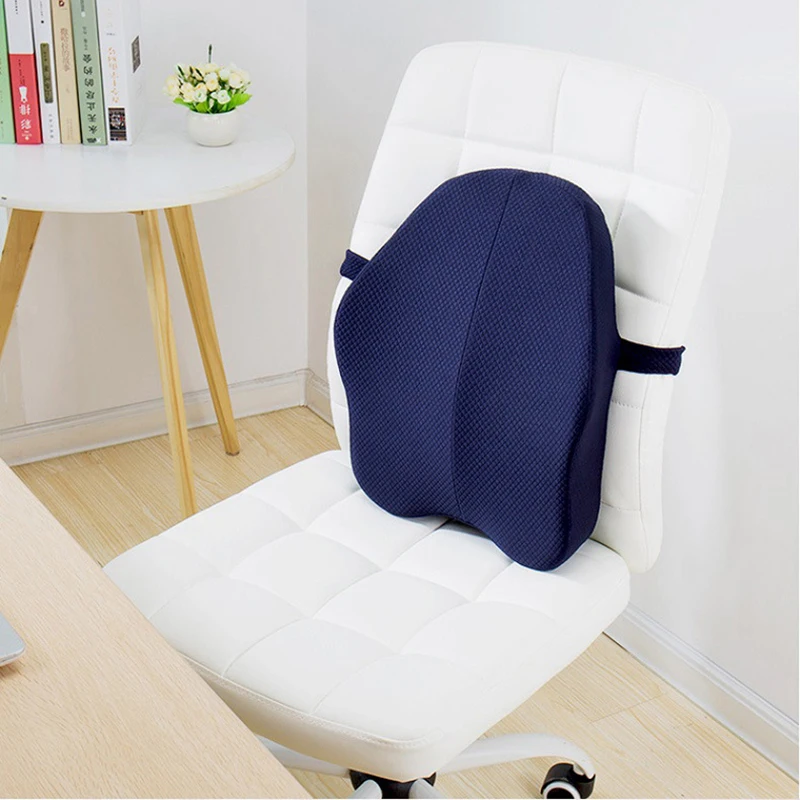 

Memory Foam Seat Cushion Lumbar Support Cushion For Pain Relief Soft Breathable Waist Pillow With Elastic Band Massage Cushions