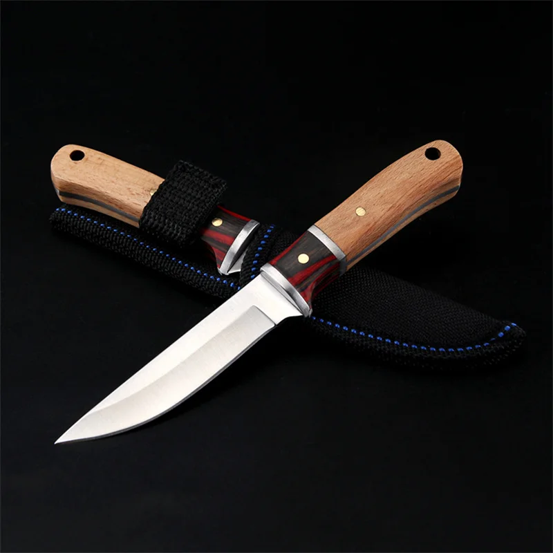 Barbecue Knife Wooden Handle Hand Meat Grilled Lamb Outdoor Portable Roast Whole | Дом и сад