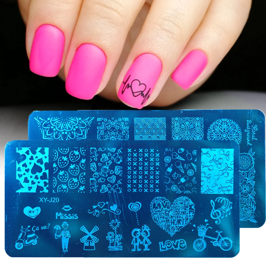 1 шт. пластины для стемпинга ногтей кружевной цветок любовь изображение дизайн