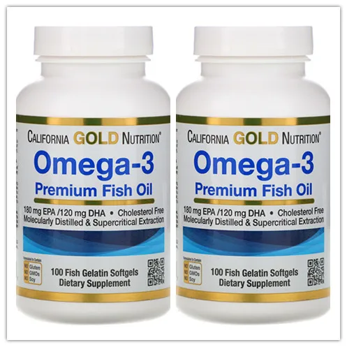

2 bottles California Gold Nutrition, Omega-3, Premium Fish Oil, 100 Fish Gelatin Softgels