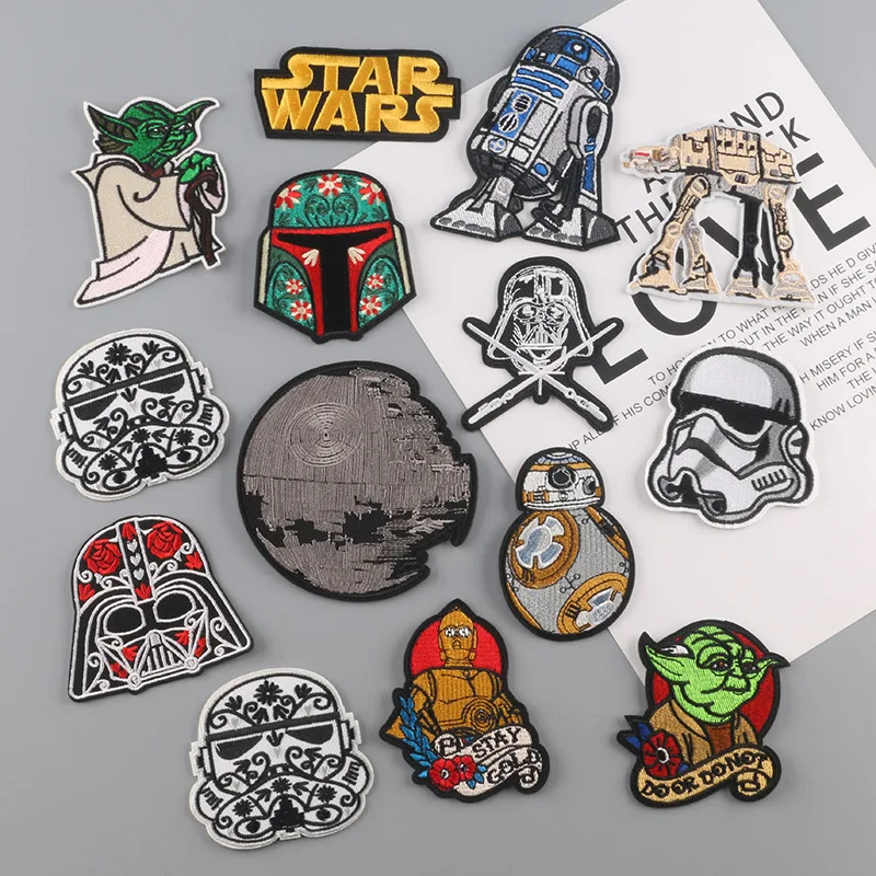 

Star Wars Mandalorian Patch Embroidered Patches for Clothing Iron on Patches on Clothes yoda Darth Vader Troopers Accessories