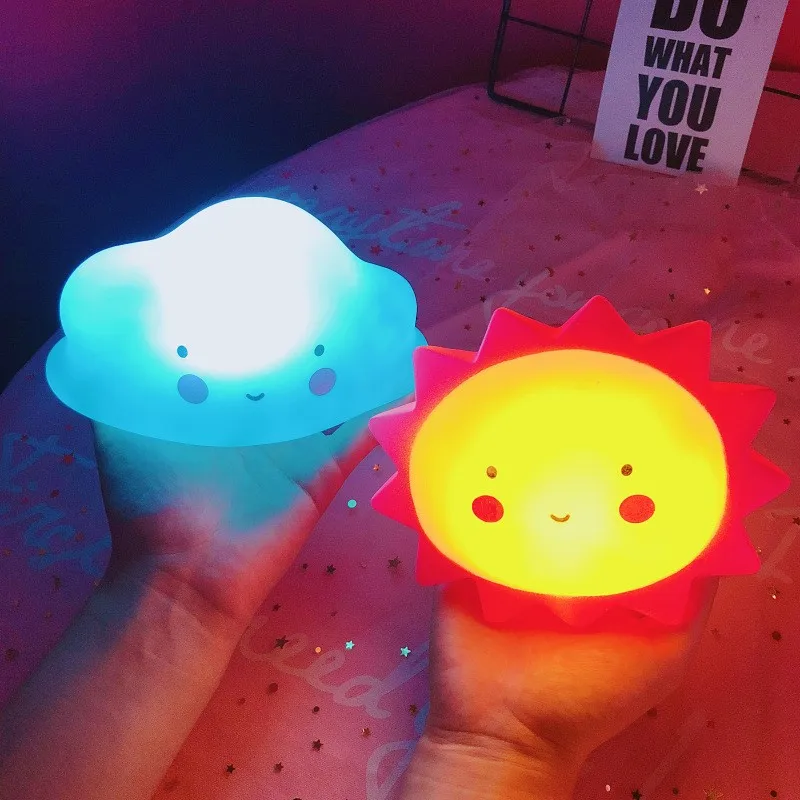 

led night light baby room decoration bed stars moon clouds toy bedroom decoration modeling light baby children's toy gift
