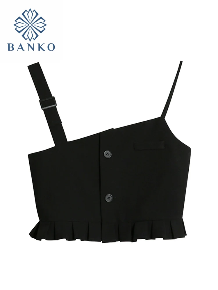 

Женский черный жилет, топ без рукавов, пикантный укороченный топ, Женский бесшовный топ, винтажный Готический топ для девочек Y2K, модный диза...