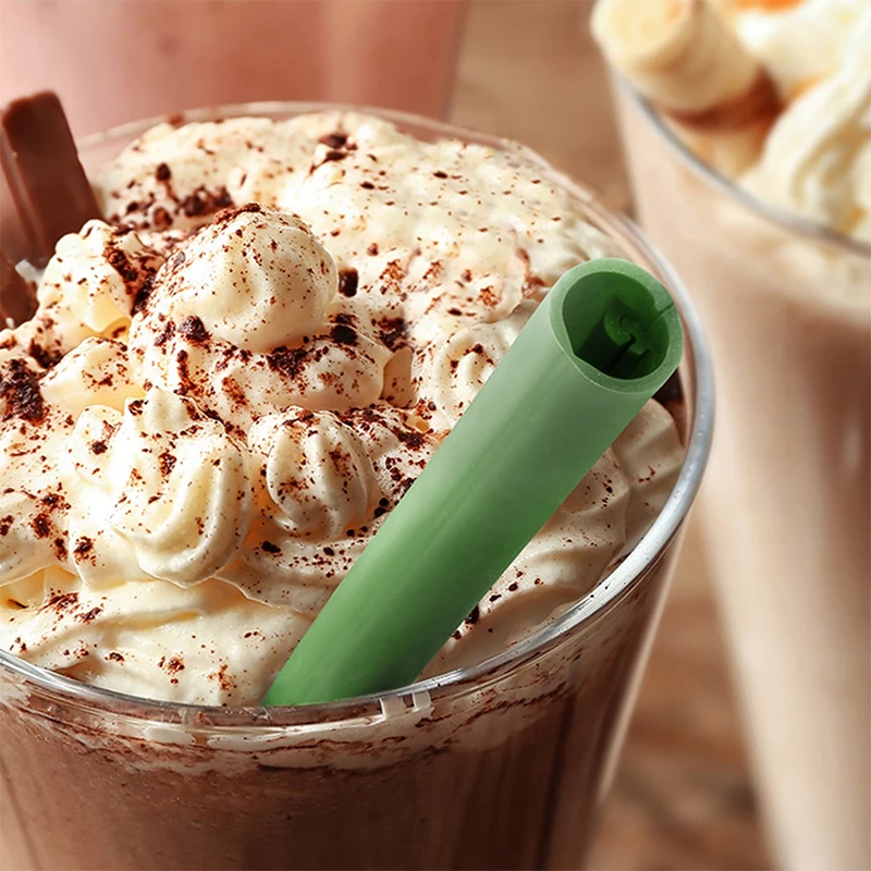 Многоразовые силиконовые соломинки с одним нажатием пищевой питьевой прочная