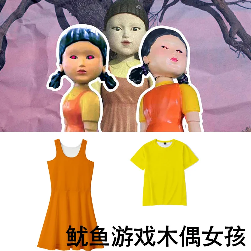 

Squid Game Costume Shirt 123 Wooden Women Dress Premium Quality Kpop Fans Clothing