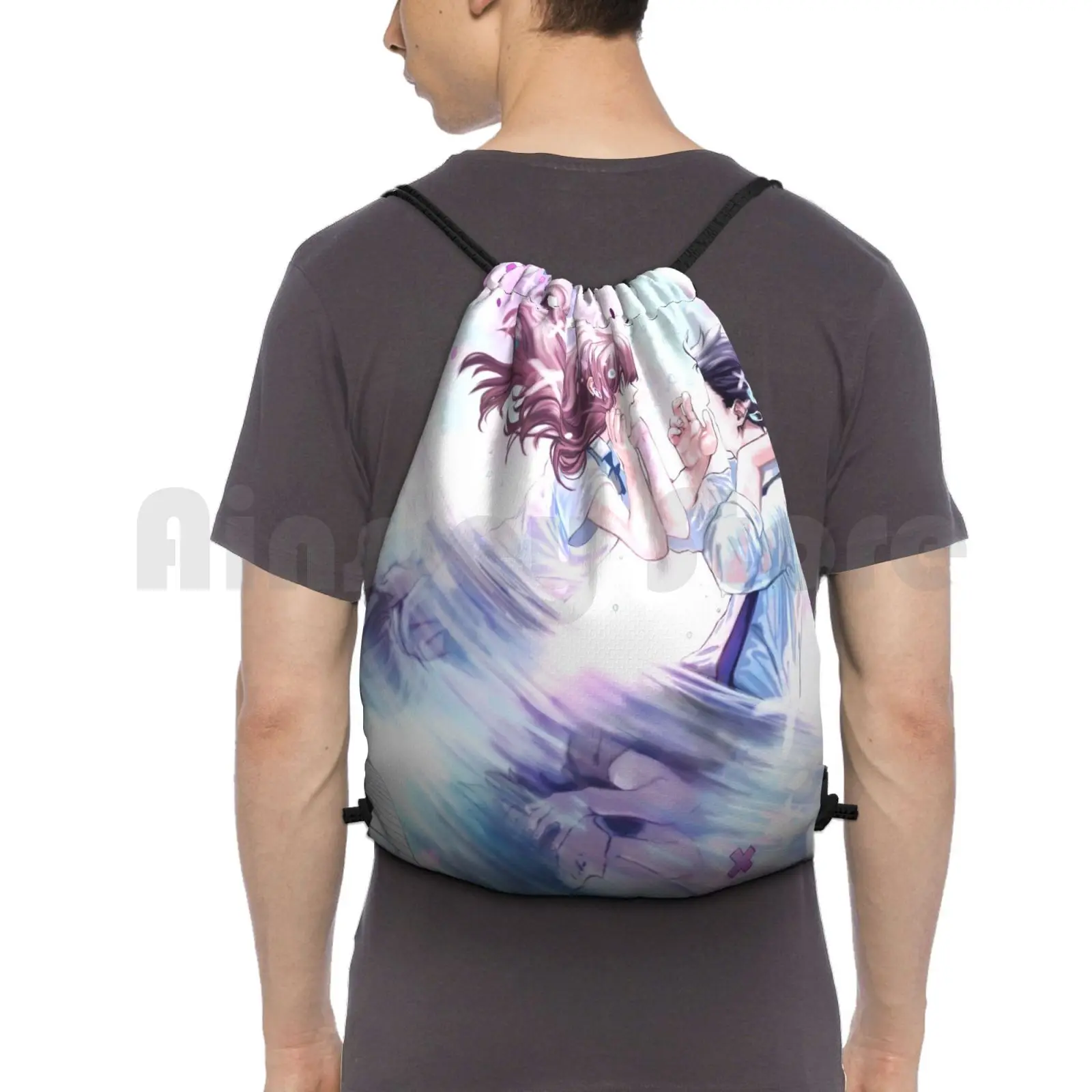 

Silent Voice-Koe No Katachi Backpack Drawstring Bags Gym Bag Waterproof Anime Manga Movie Koe No Katachi Silent Voice