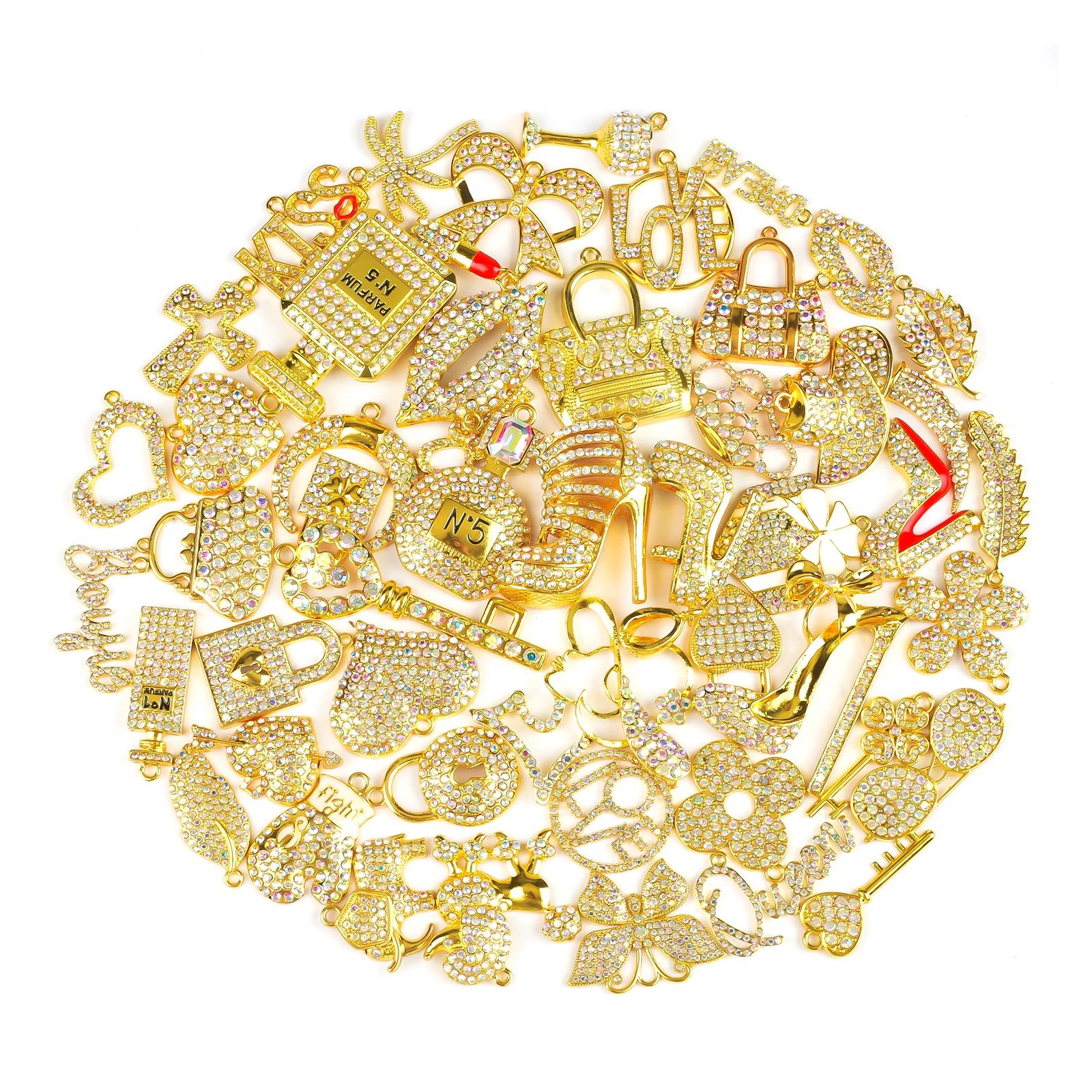 50pcs Mixed Gold Plated Charms Fit For DIY jewelry Making  Accessories M0001-M0064