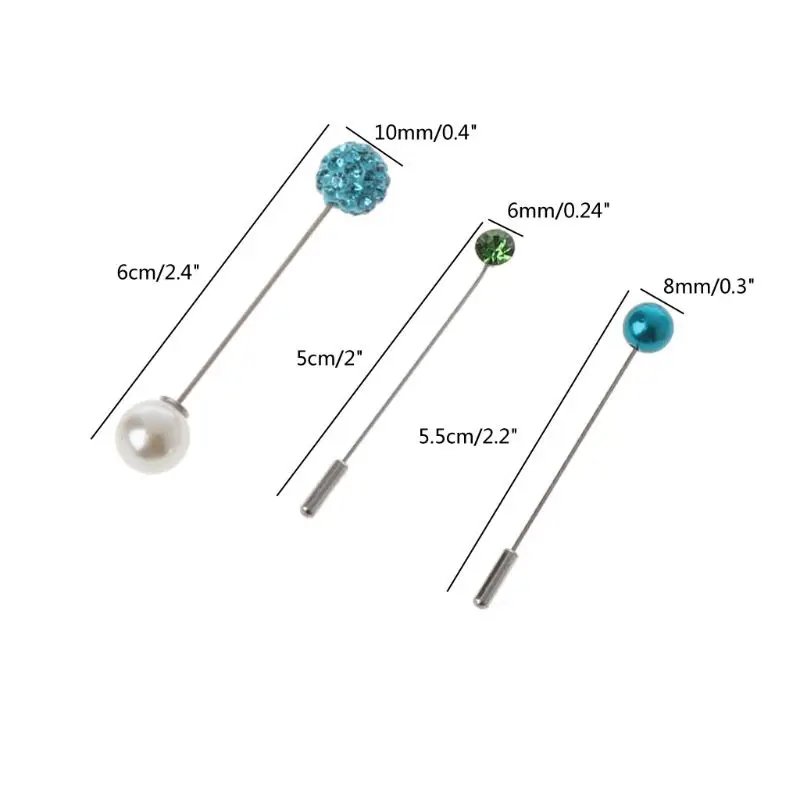 

12Pcs Women Brooch Pins Crystal Hijab Scarf Pearl Safety Pin Sweater Shawl Clips