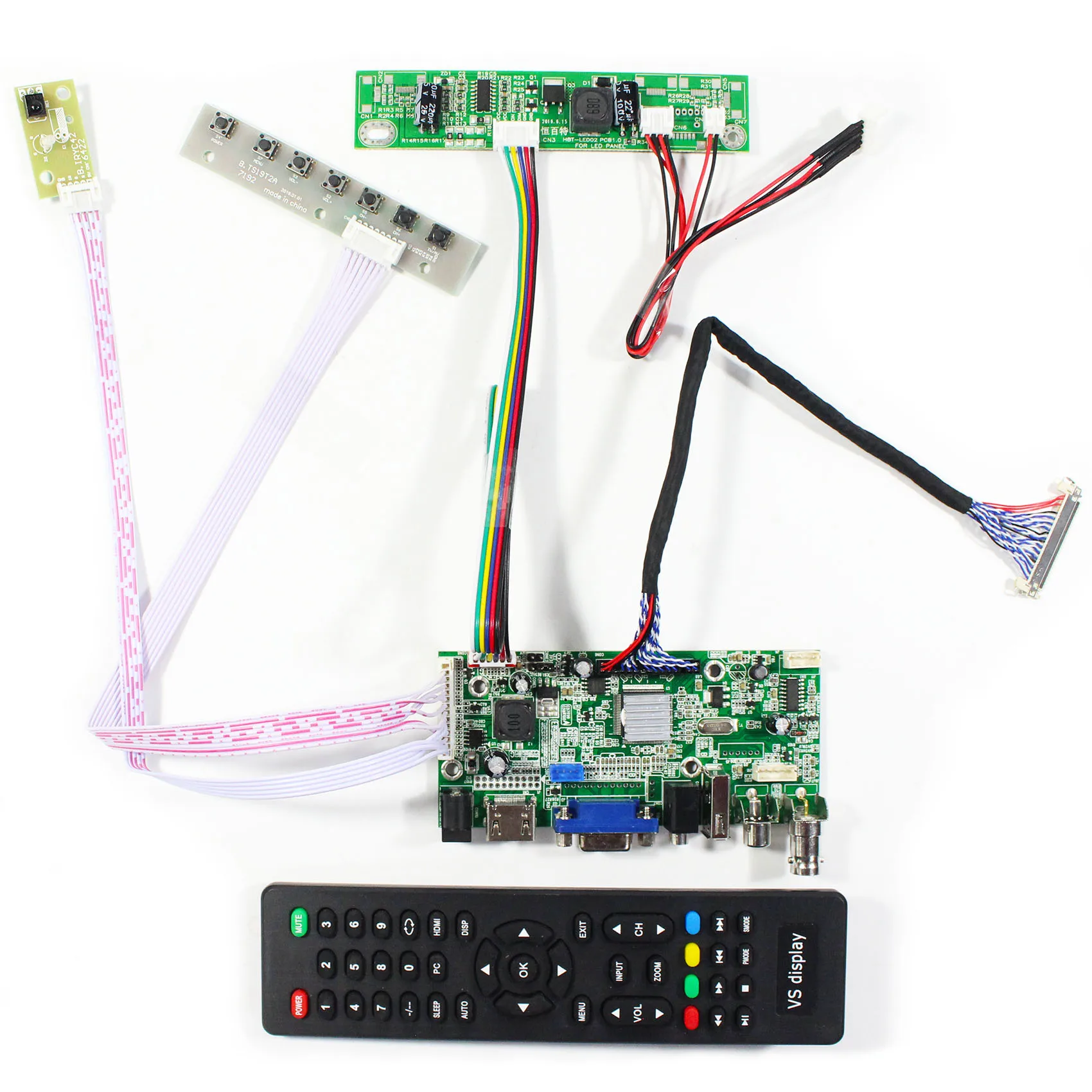 

HD MI+VGA+AV+USB LCD Controller Board VS-V59AV-V1 work for 21.5inch 1920x1080 LCD Screen