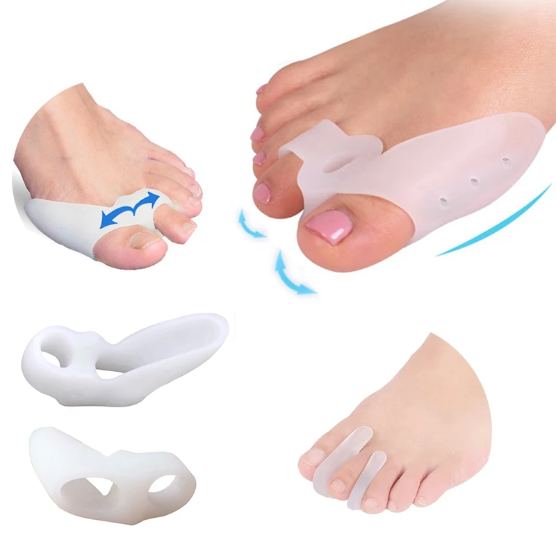 

2Pair Hallux Valgus Silicone Big Toe Separator Spreader Foot Pain Relief Corrector Thumb Cushion Concealer Foot Bunion Adjuster