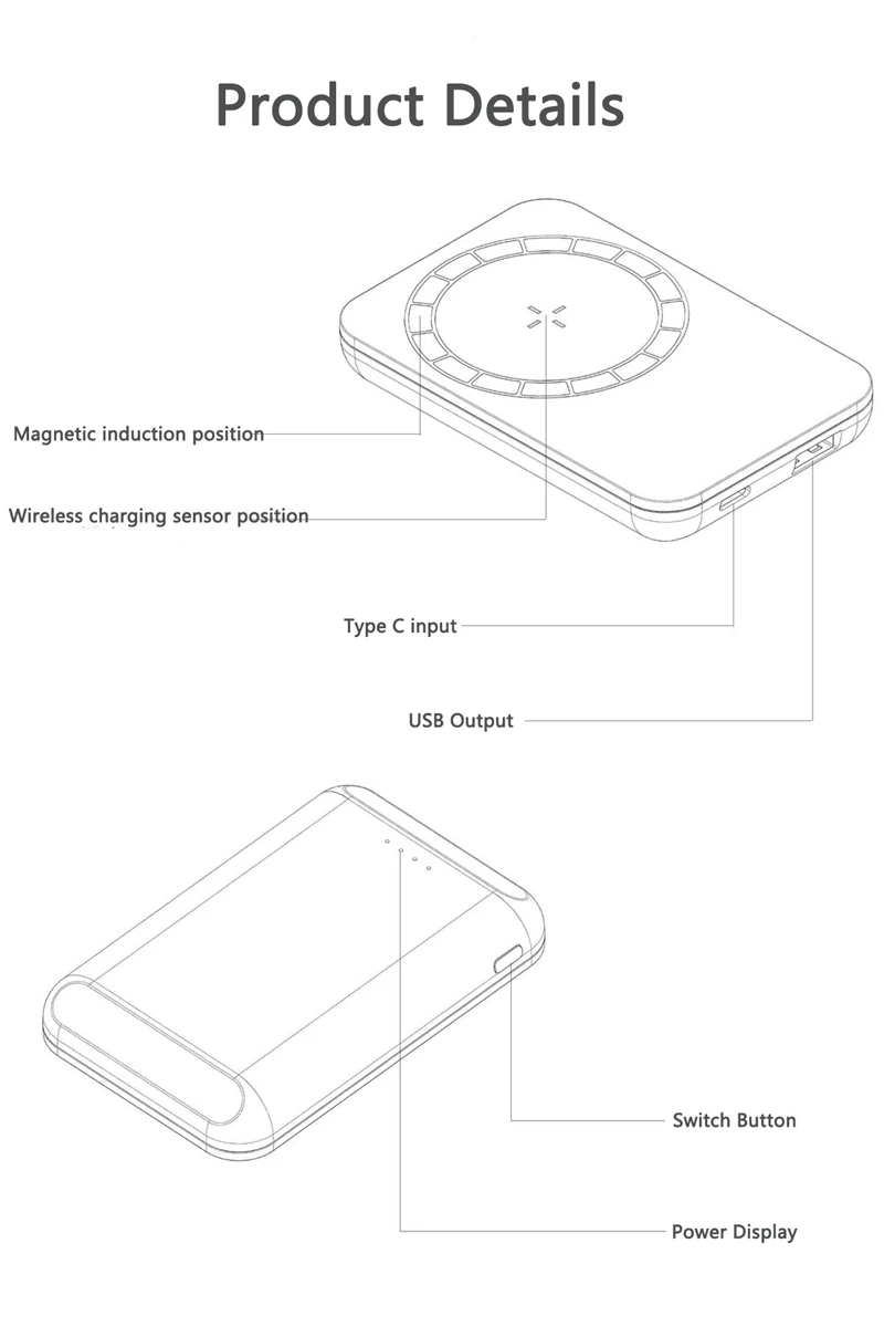 portable battery charger Magnetic Qi Wireless Charger Power Bank 5000mAh Portable Charger Poverbank External Battery Powerbank for iPhone 12 Samsung S20 pocket power bank