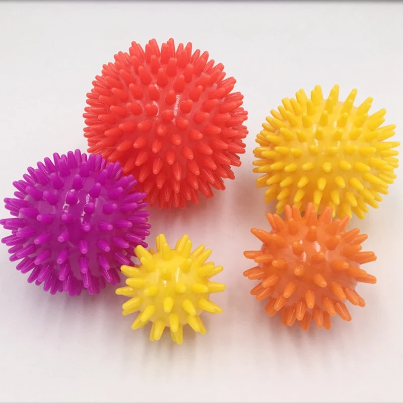 Новый Фитнес мяч ручка Массажный Ежик сенсорный учебный ролик рефлекторный