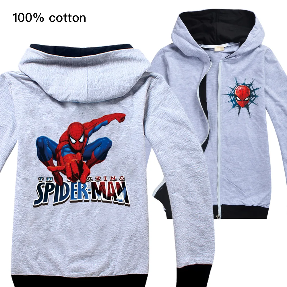 Детская толстовка с капюшоном и принтом Человек-паук | одежда обувь