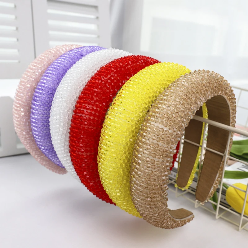 

European And American Beaded Winding Hair Accessories Baroque Crystal Bead Headband Female Hair Accessories