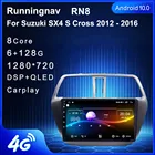 Автомобильное радио, мультимедийный видеоплеер, GPS-навигатор Runningnav для Suzuki SX4 S Cross 2012-2016, Android