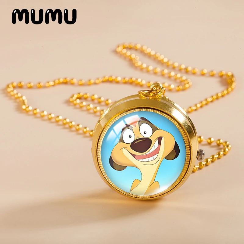 2021 новые карманные часы Король Лев ожерелье Simba и Nala золотой цвет винтажные
