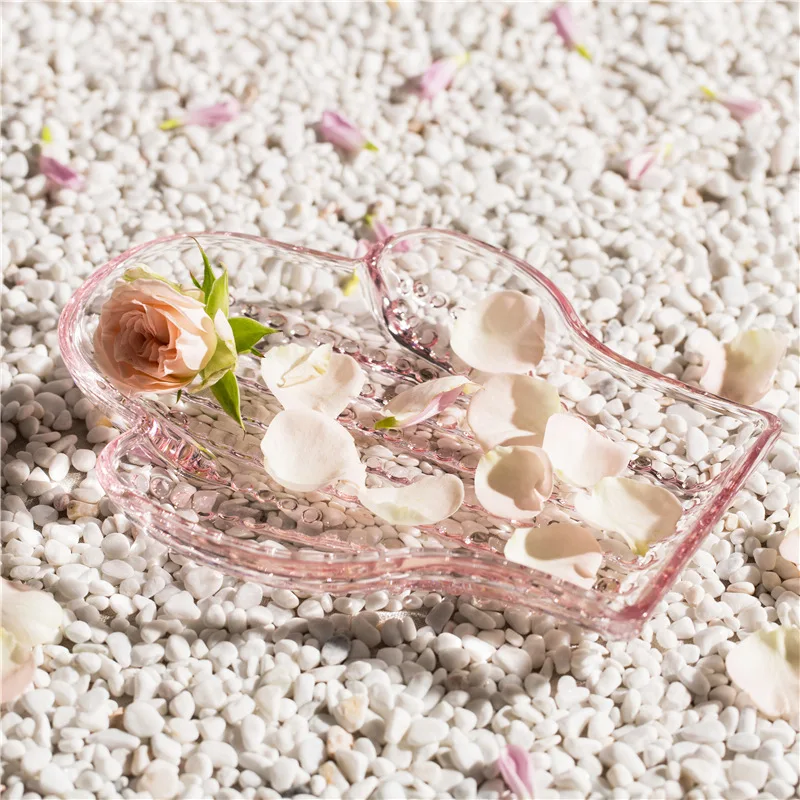 

Crystal Glass Container Cactus Candler Soap Dish Tray Pink Jewelry Storage Cans Cookie Candy Tea Jar Desktop Decorative Ornament