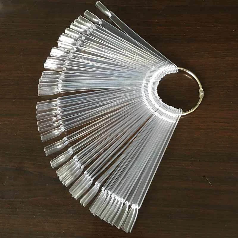 Веерообразные палочки для демонстрации лака ногтей прозрачная Нейл-арт типсов 50