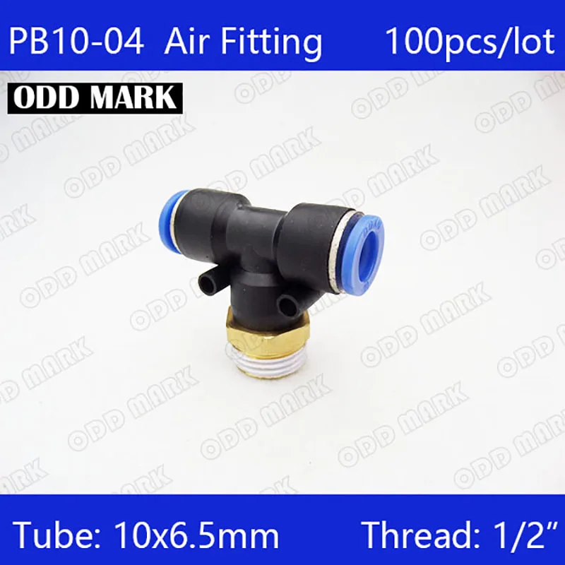 Фото PB10-04 Free shipping HIGH QUALITY 100Pcs Pneumatic 1/2" Male Thread 10mm Push In Quick Fittings T Connectors Обустройство дома PB10-04 Free shipping HIGH QUALITY 100Pcs Pneumatic 1/2" Male Thread 10mm Push In Quick Fittings T Connectors Обустройство дома