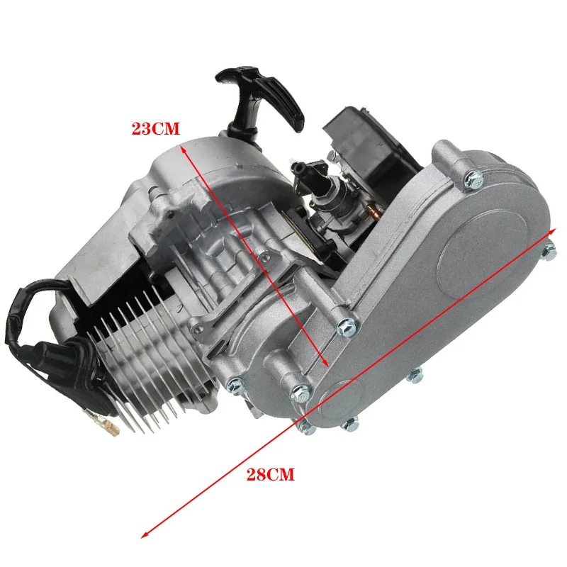 

49cc 47cc Motorcycle Complete Engine 2-Stroke Pull Start W/Transmission Silver For Mini Dirt Bike