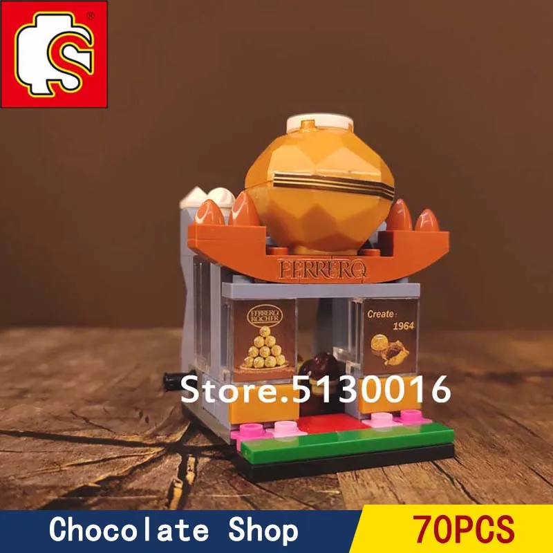 В наличии серия Sembo Mini Street View повседневный шоколадный магазин для мальчиков и