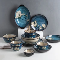creative dishes household personalized western dishes soup bowls chinese ceramic tableware set bowl and plate combination