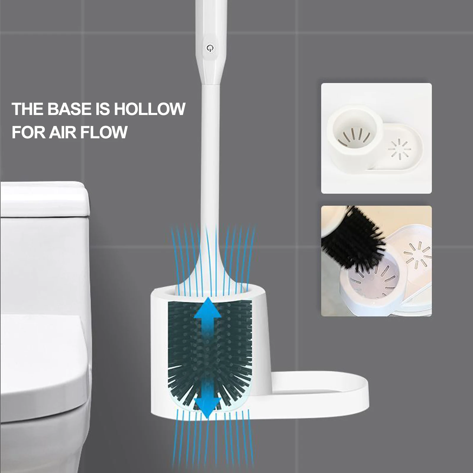 

Silicone Electric Toilet Brush Toilet Brush With Holder Wash Brushes Floor Standing Bathroom Toilet Cleaner Dropshipping