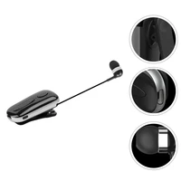 1 set wireless sports earbud clip on headphone practical retractable headphone black