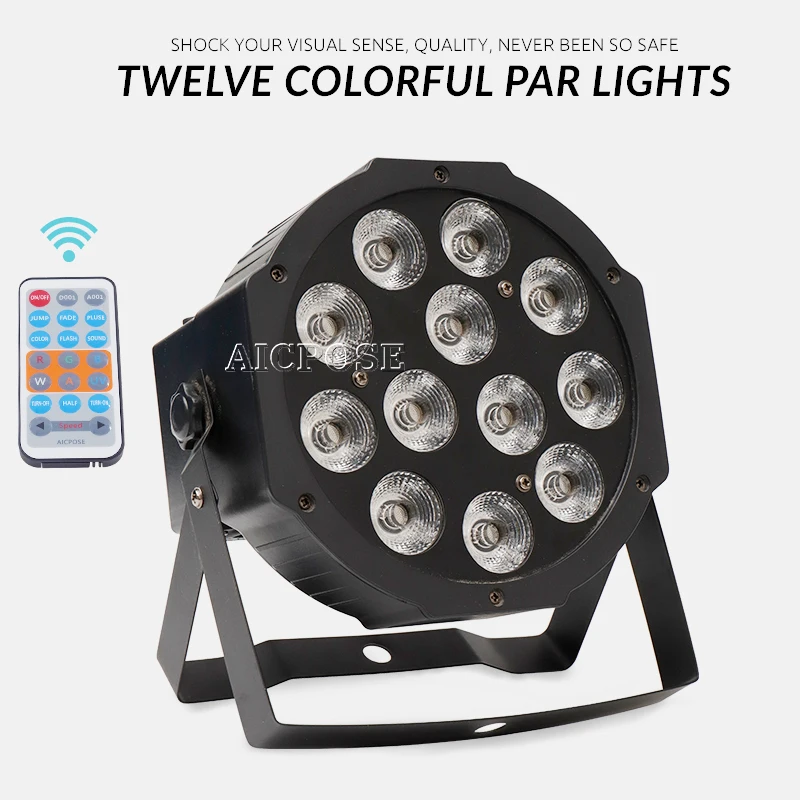 10 шт./лот 12x12 Вт светодиодный пар с дистанционным управлением 12*12 RGBW 4 в 1 плоский