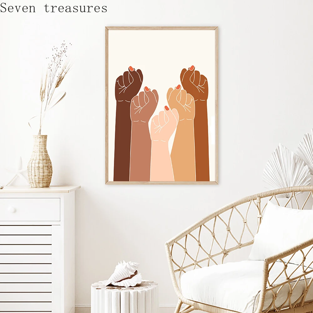 

Feminist Art Women Power Hand Wall Art Canvas Painting Lives MatterPrints Girls Gift Modern Pictures Living Room Black Poster