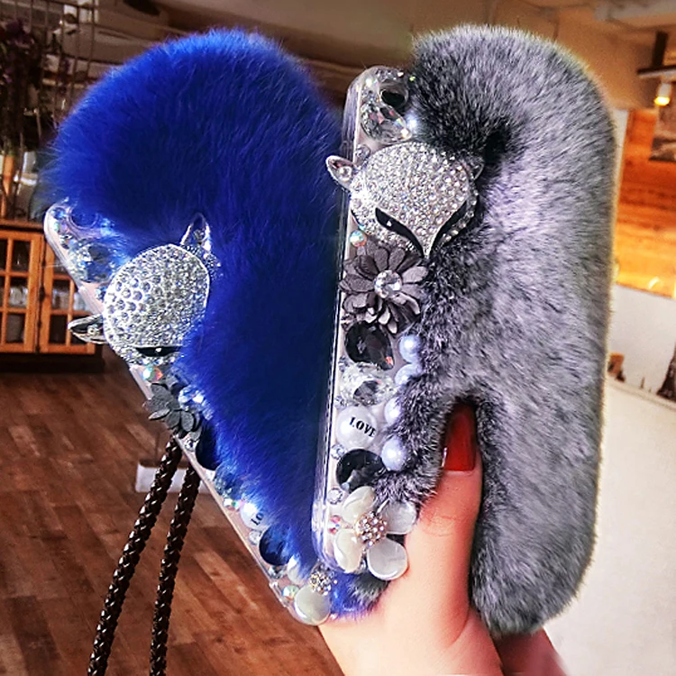 Модный чехол для телефона девушек и женщин Redmi Note 4 5 6 7 8 Pro 4A 5A 6A меховой Лисий со