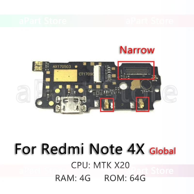 Note 4X Gloal Для Xiaomi Redmi Note 3 3s 4 4x Pro Prime USB Дата зарядный порт зарядное устройство док-станция гибкий кабель Замена - Color: Note 4X Gloal