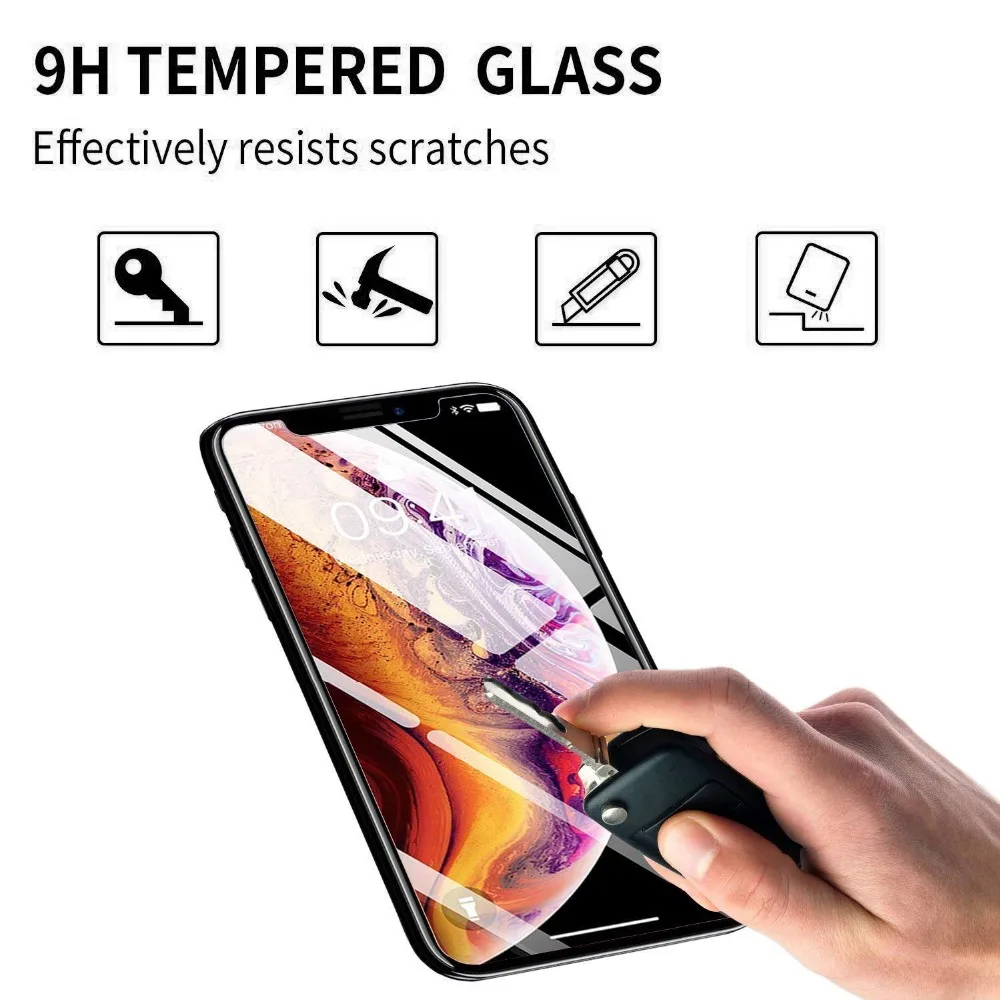 3PCS Screen Protectors on For iPhone 11 Pro Max tempered Glass Film On X XR XS Protective To Edge pro max | Мобильные телефоны и