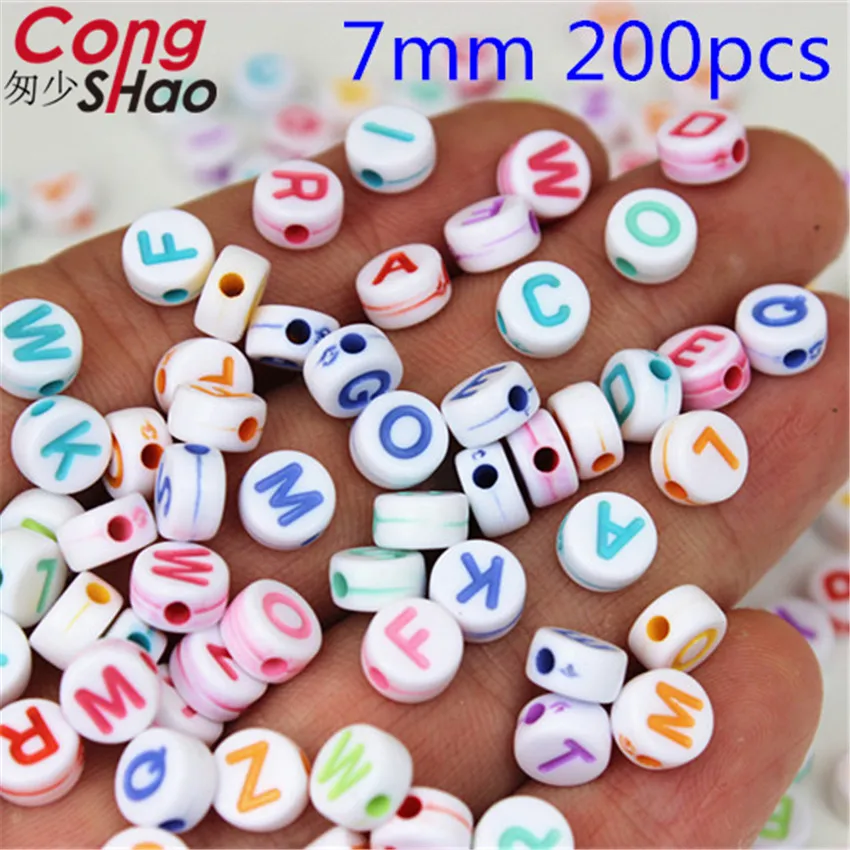 Бусины с разнообразными буквами круглые плоские кубик алфавита акриловые бусины
