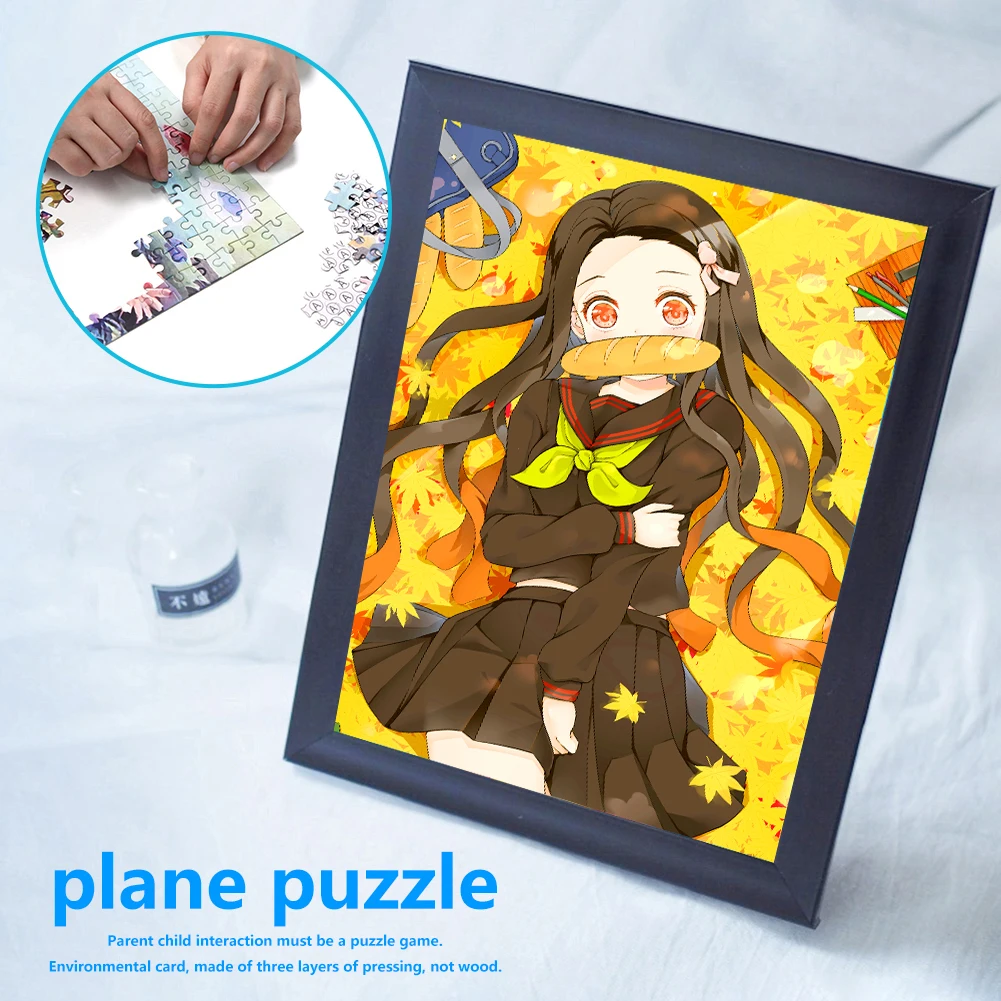 

75x50cm DIY Cartoon Girl Paper Puzzle Decompression Toys Educational Jigsaw