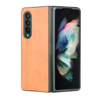 for samsung galaxy z fold 3 case luxury calfskin pu leather lines hard back cover case for samsung z fold 3 5g fold3 phone case