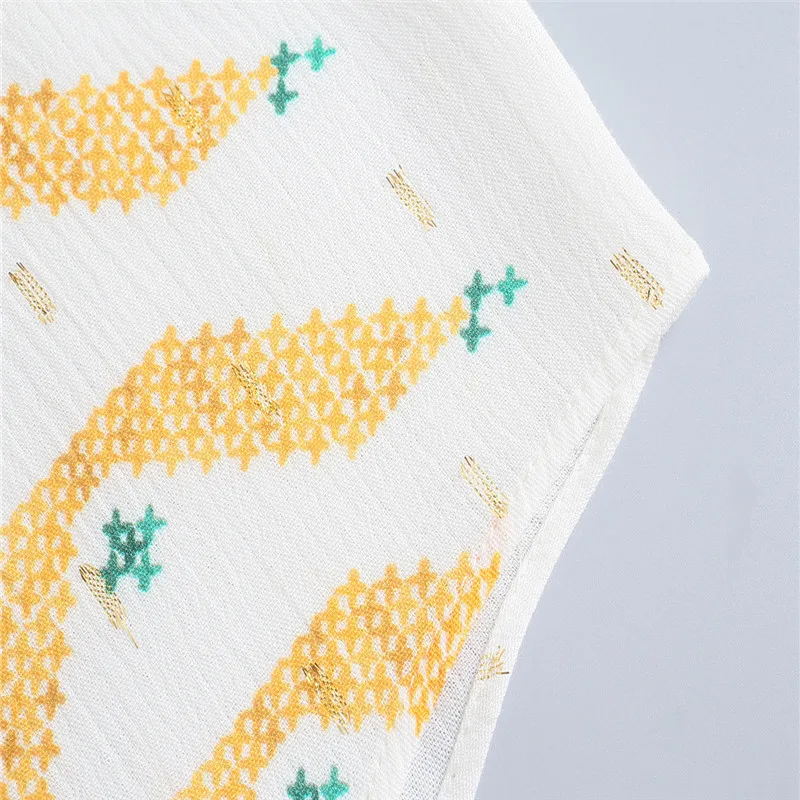 

ZA 2021 Print Asymmetric Blouse Women Long Sleeve Pleated Vintage Shirts Woman Fashion Metallic Thread Apploque Buttoned Blouses