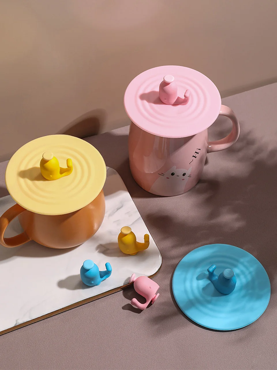 

Cartoon Silicone Cup Lid Glass Water Cup Tea Cup Ceramic Cup Universal Multifunctional Mug Lid Leak-proof Accessories
