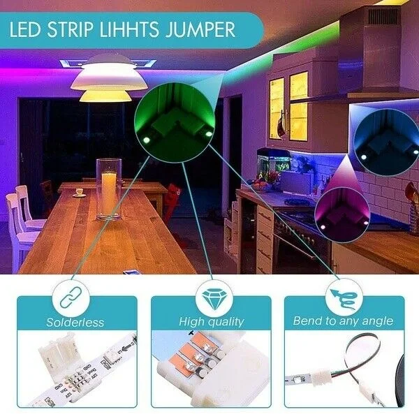 Newest 4 Pin RGB LED Strip Light Connector with Wire 3528/5050 8mm/10mm Width PCB Ribbon Cable Clip Adapter | Автомобили и