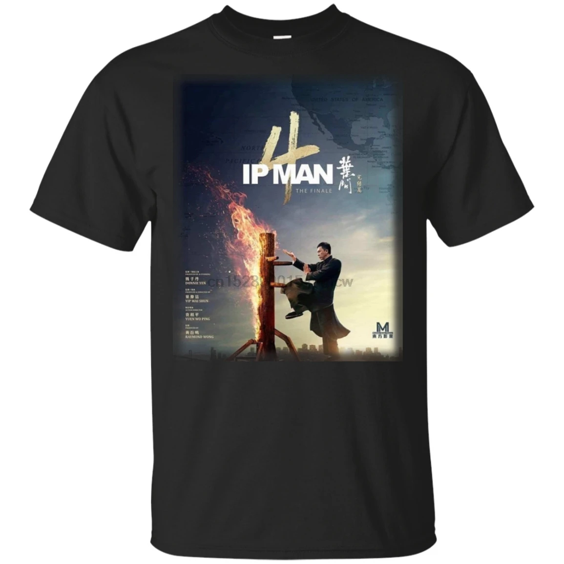 IP Man 4 The Finale Is On Fire Poster футболка короткая черная темно синяя мужская Женская S