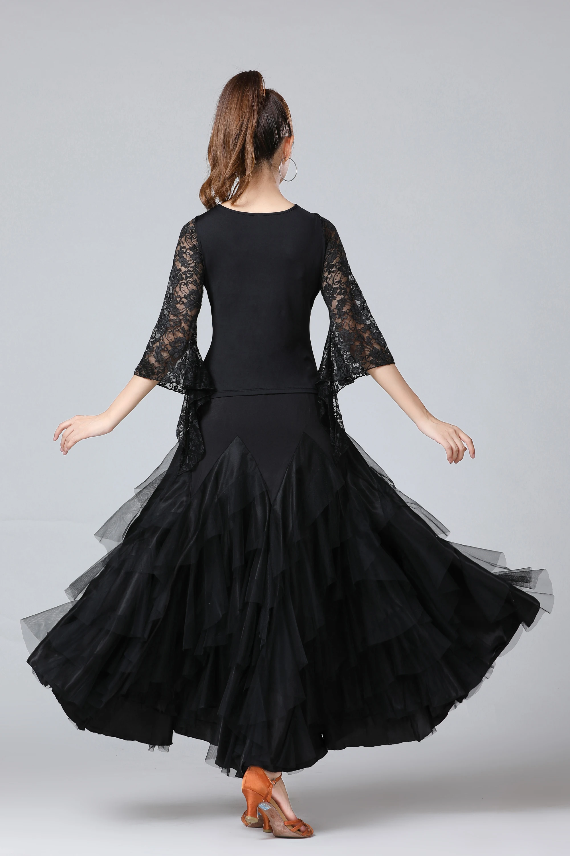 Latin dance ballroom modern competition dress and skirt short sleeves practice clothing | Тематическая одежда и униформа